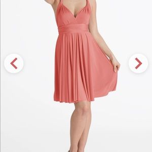 Brand new in bag + tags. Sakura peach pink coral midi convertible dress O/S
